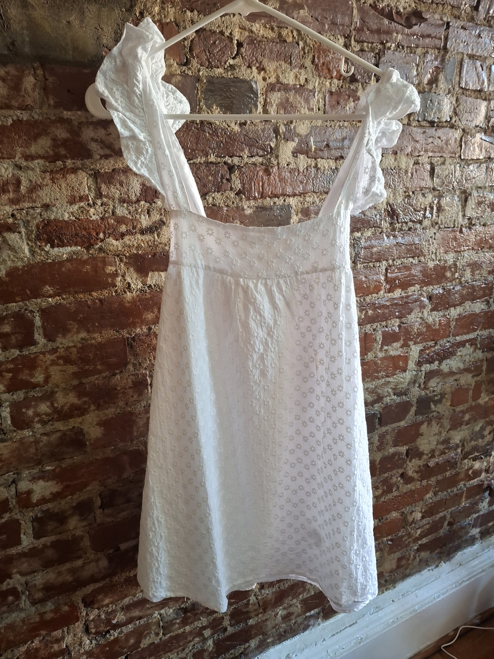 Steve Madden BB Dakota White Eyelet Ruffle Strap Sundress